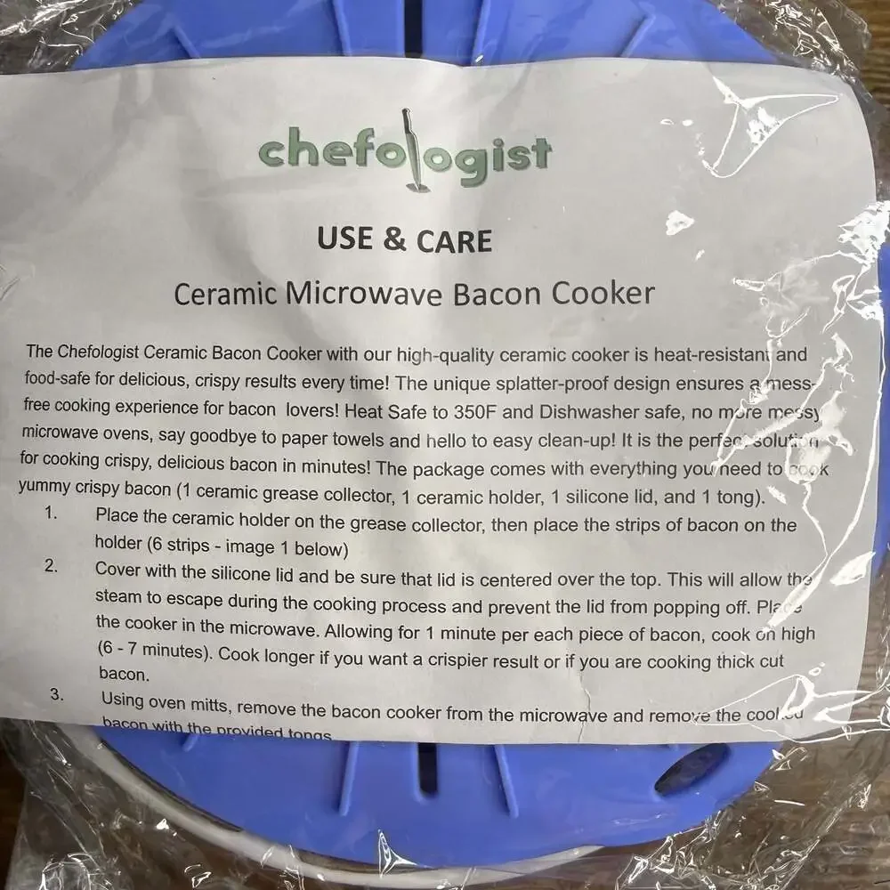 Chefologist Ceramic Microwave Bacon Cooker
